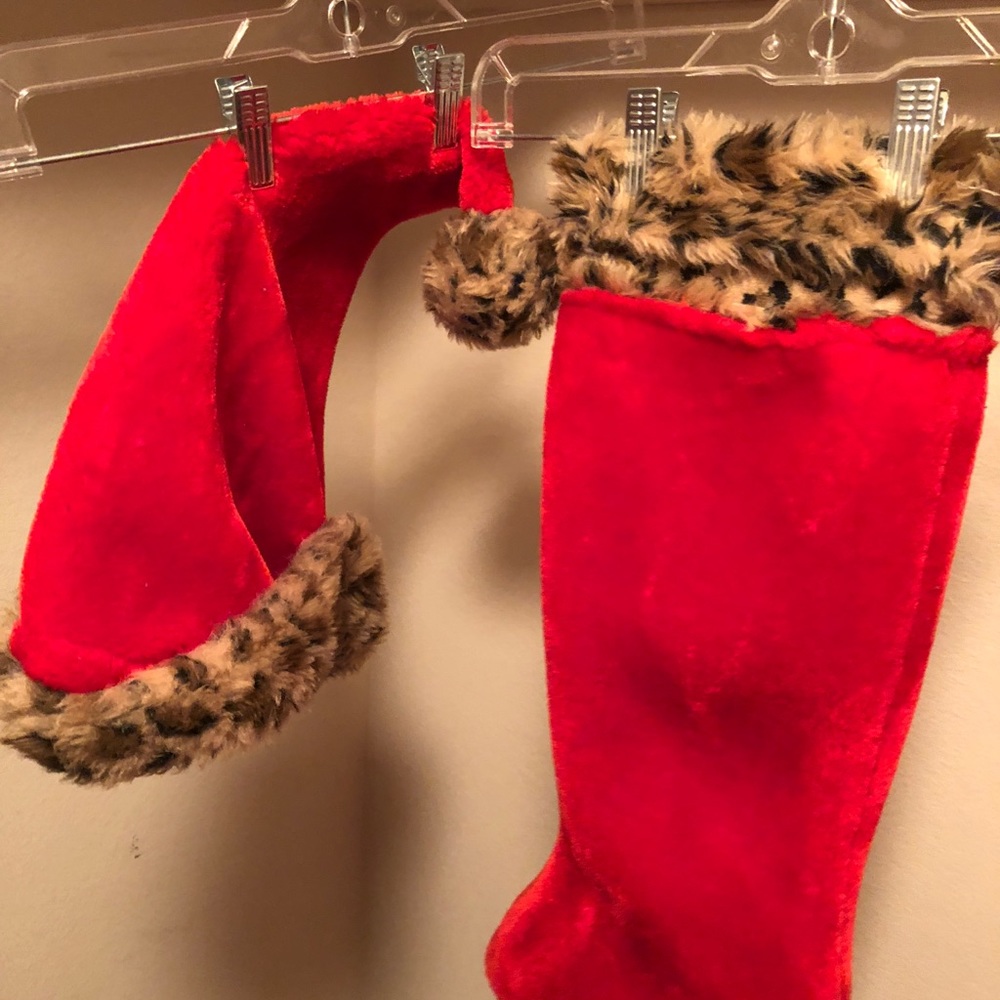 Leopard red velvet Santa set ❤️